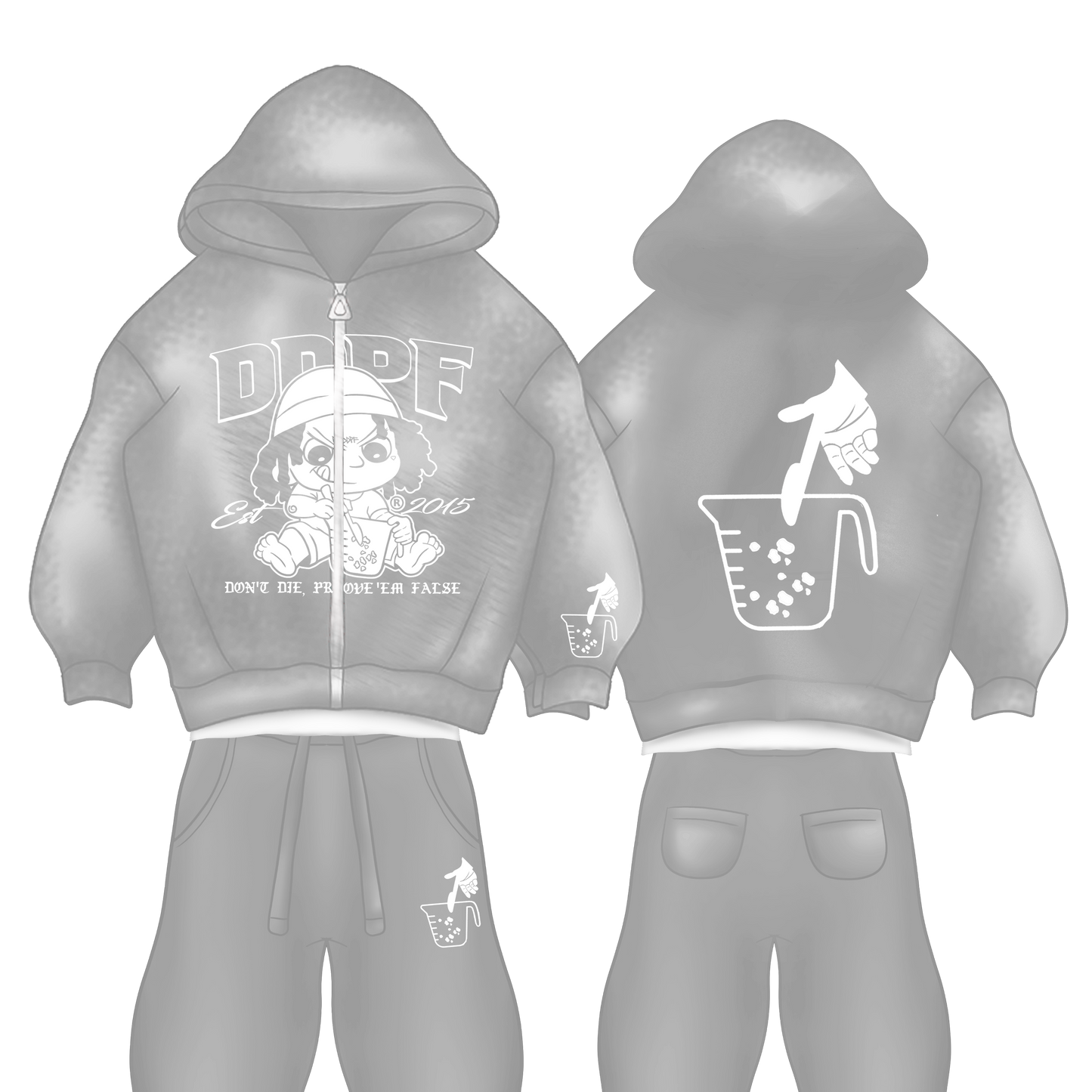 GREY DDPF GRAPHIC SWEATSUIT